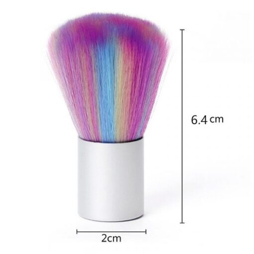 Multi-Color Soft Hair Metal Handle Nail Art Dust Cleaning Brush-5