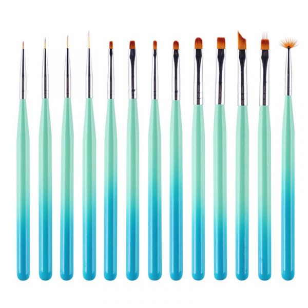 Multi-functional 13 Types Gradient Color Wooden Handle Nail Art Brush
