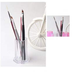 Nail Art Brushes Round and Octangle Shape Mini Plastic Storage Holder-3