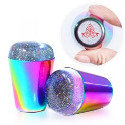 Đường kính 4cm Dụng cụ dập móng tay nghệ thuật bằng silicon hình thạch lớn có tay cầm bằng kim loại có hình ảnh nổi