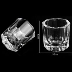 Nail Art Octangle Shape Glass Acrylic Dappen Dish-4