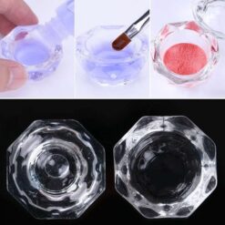Nail Art Octangle Shape Glass Acrylic Dappen Dish-5