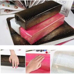 Nail Art Snake Pattern PU Leather Hand Rest Manicure Cushion Pillow-3