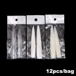 package of 12PCS Super Long False Half Cover Sharp Salon Nail Art Tips