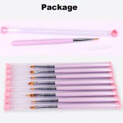 package of 8 Types Wooden Handle DIY Nail Art Brush One Stroke Flower Painting Petal Brush