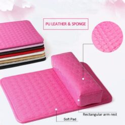 Rectangle Nail Art Sponge Hand Rest Cushion And Soft PU Leather Mat Pad Set-1