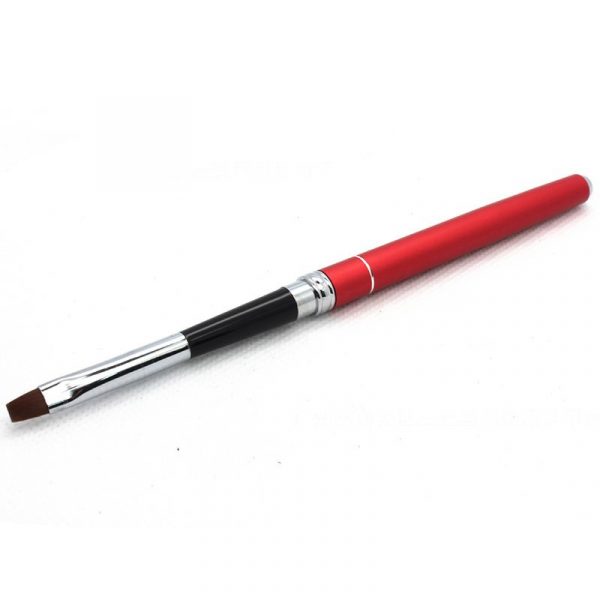 Red Color of Colored Metal Handle UV Gel Nail Brush