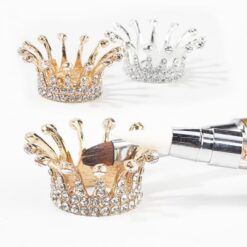 Retro Crown Style Nail Brush Rest Holder With Inlaid Rhinestone