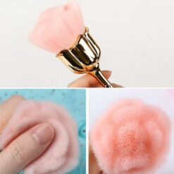 Rose Style Soft Hair Nail Dust Cleaning Brush Foundation Cosmetics Makeup Brush-2