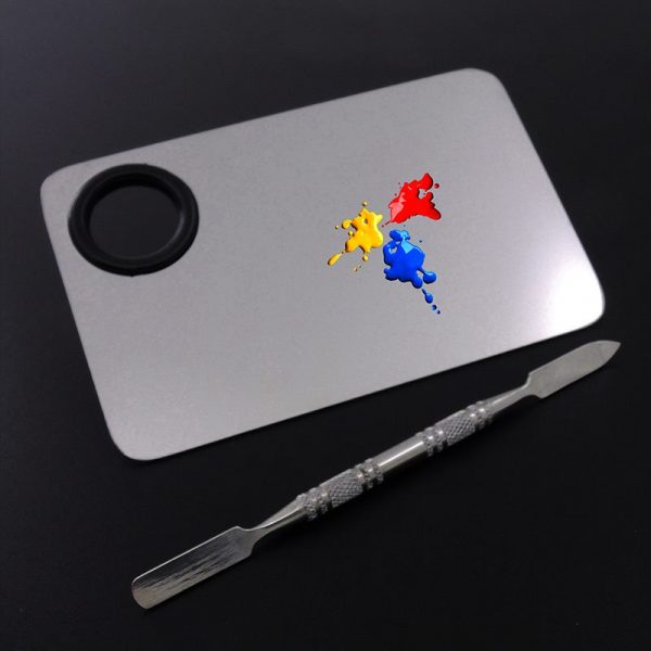 Small Size Five Shapes Stainless Steel Nail Art Makeup Color Palette-7