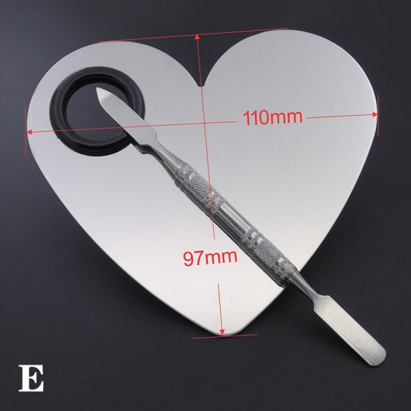 Small Size Five Shapes Stainless Steel Nail Art Makeup Color Palette-E