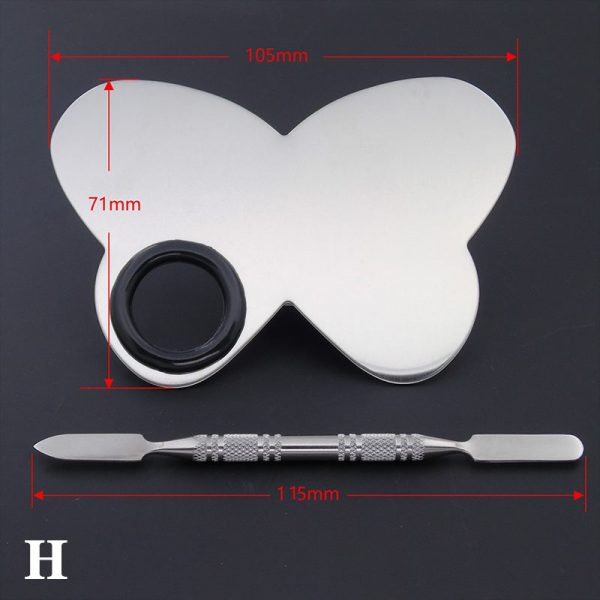 Small Size Five Shapes Stainless Steel Nail Art Makeup Color Palette-H