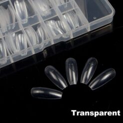 transparent color ballerina half cover nail tips