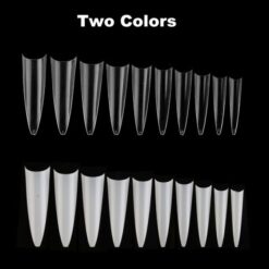 Two colors of Long French Stiletto Nail Tips