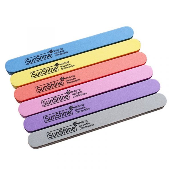 Washabale Slim Shape Double Sided Sponge Nail File Buffer