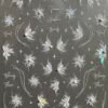 Holographic Bloom Nail Stickers With Pearl